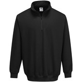 Portwest B309 Sorrento Polycotton Zip Neck Sweatshirt 300g Black