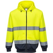 Portwest B317 Yellow/Navy Two Tone Hi Vis Zipped Hoodie