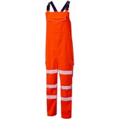 Leo Workwear Northam Orange EcoViz 10K Waterproof Breathable Hi Vis Bib & Brace 