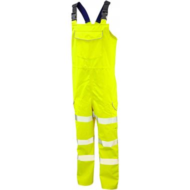 Leo Workwear Northam Yellow EcoViz 10K Waterproof Breathable Hi Vis Bib & Brace