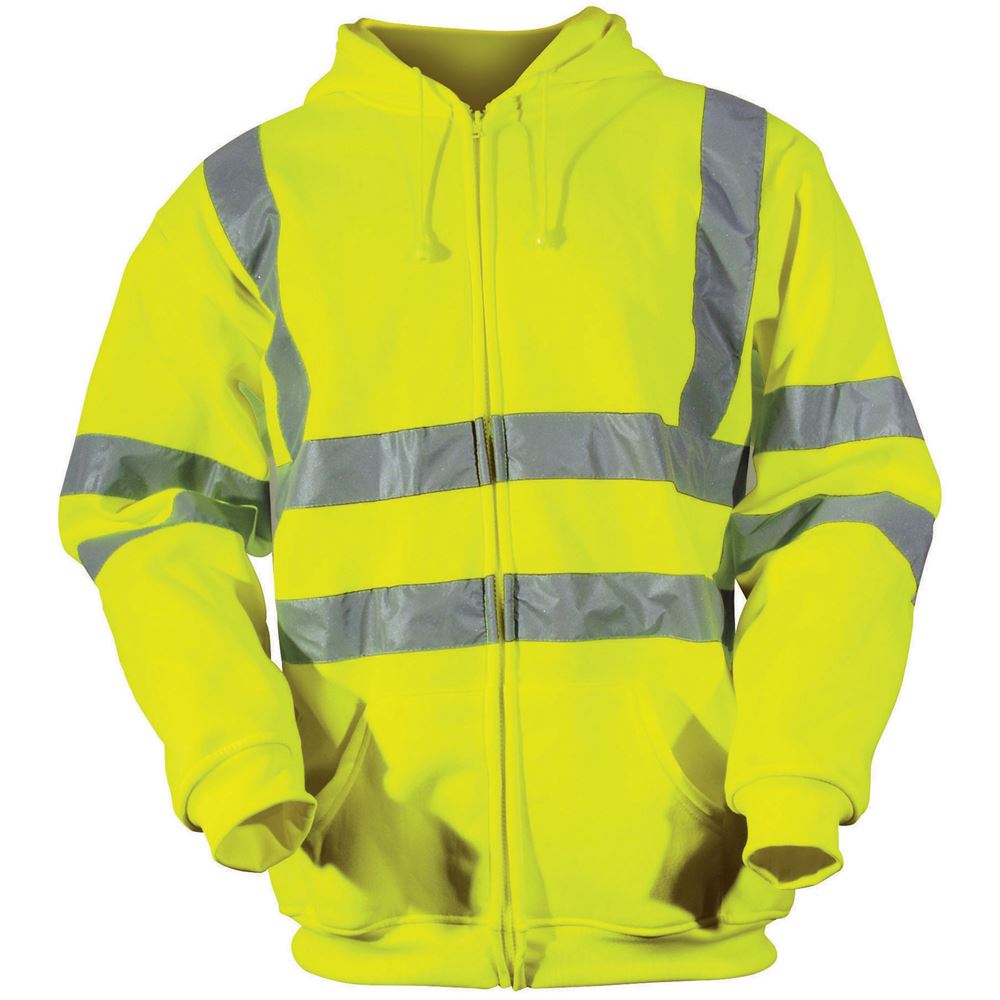 High Visibility Zip Hooded Sweatshirt Yellow | Safetec Direct Ltd