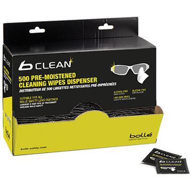 Bolle B-Clean B500 Lens Cleaning Wipes - 500 Individually Packaged in Dispenser Box