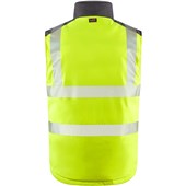 Leo Workwear Halsinger Yellow Performance+ EcoViz Fleece Lined Padded Hi Vis Bodywarmer