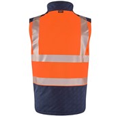 Leo Workwear Halsinger Orange Performance+ EcoViz Fleece Lined Padded Hi Vis Bodywarmer