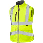 Leo Workwear Sandymere Yellow Quilt Lined Women's Hi Vis Bodywarmer