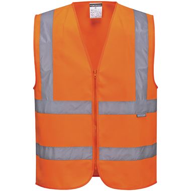 Portwest C375 Orange Hi Vis Zipped Band & Brace Vest