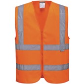 Portwest C375 Orange Hi Vis Zipped Band & Brace Vest