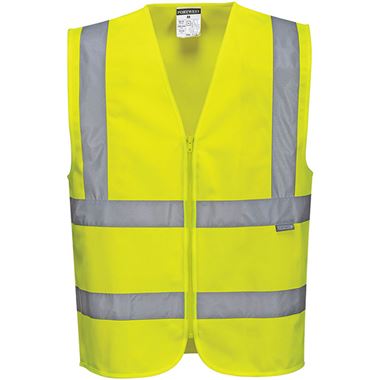 Portwest C375 Yellow Hi Vis Zipped Band & Brace Vest