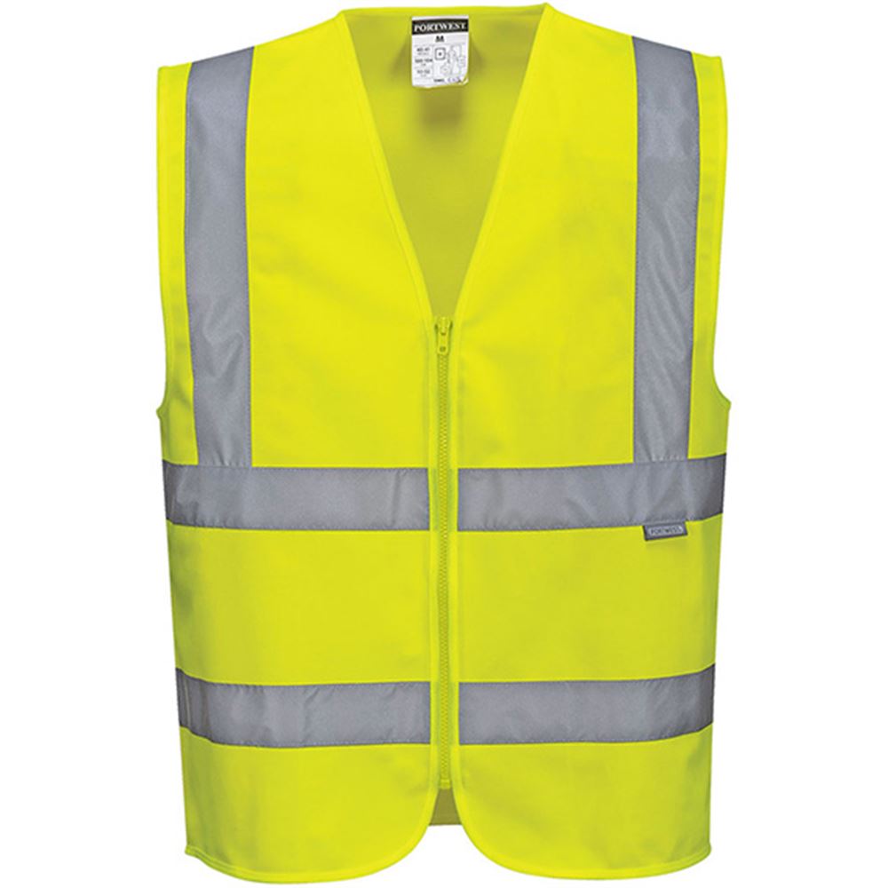 Portwest C375 Yellow Hi Vis Zipped Band & Brace Vest | Safetec