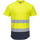 Portwest C395 Yellow/Navy Two Tone MeshAir Cool Hi Vis T Shirt