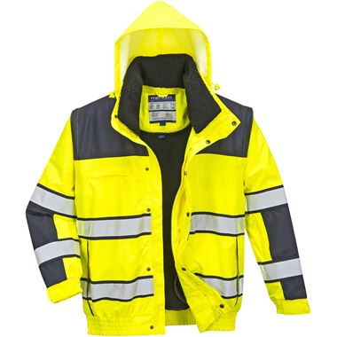 Portwest C466 Yellow 3 in 1 Hi Vis Bomber Jacket | Safetec Direct