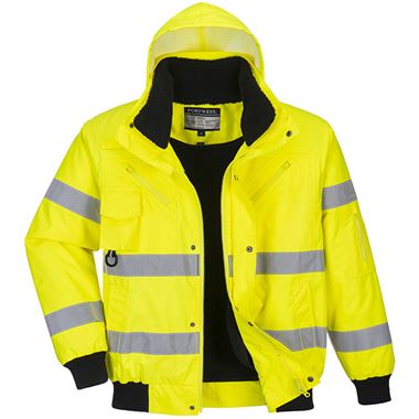 Portwest C467 Yellow Padded Waterproof 3-in-1 Hi Vis Bomber Jacket