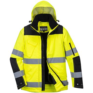 Portwest C469 Yellow Pro Fur Lined Waterproof 3-in-1 Hi Vis Jacket