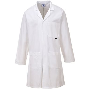 Portwest C851 White Standard Cotton Coat 305g