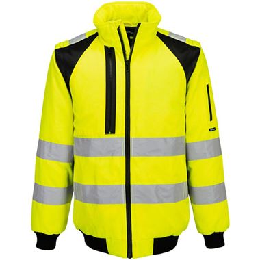 Portwest CD898 WX2 Yellow Fleece Lined 2 in 1 Hi Vis Pilot Jacket