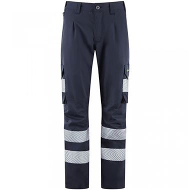Leo Workwear Winswell EcoViz Women's Navy Stretch Hi Vis Cargo Trouser