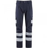 Leo Workwear Winswell EcoViz Women's Navy Stretch Hi Vis Cargo Trouser