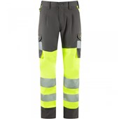Leo Workwear Winswell EcoViz Women's Yellow/Grey Stretch Hi Vis Cargo Trouser
