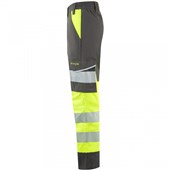 Leo Workwear Winswell EcoViz Women's Yellow/Grey Stretch Hi Vis Cargo Trouser