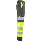 Leo Workwear Winswell EcoViz Women's Yellow/Grey Stretch Hi Vis Cargo Trouser