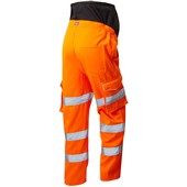 Leo Workwear Verity Orange Polycotton Women's Hi Vis Maternity Cargo Trouser
