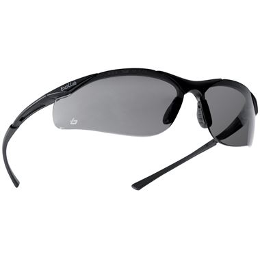 Bolle Contour CONTPSF Smoke Safety Glasses with Microfibre Pouch - Anti Scratch & Anti Fog Platinum Lens