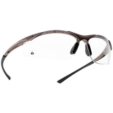 Bolle Contour CONTPSI Clear Safety Glasses with Microfibre Pouch - Anti Scratch & Anti Fog Platinum Lens