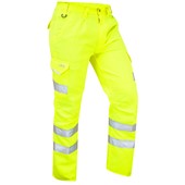 Leo Workwear Bideford Yellow Polycotton Hi Vis Cargo Trouser