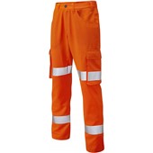 Leo Workwear Yelland Orange Lightweight Polycotton Hi Vis Cargo Trouser