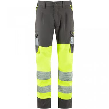Leo Workwear Winsford EcoViz Women's Yellow/Grey Stretch Hi Vis Cargo Trouser