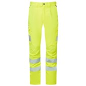Leo Workwear Winsford EcoViz Yellow Stretch Hi Vis Cargo Trouser
