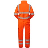 Leo Workwear Molland Rail Orange EcoViz Hi Vis Poly Cotton Coverall