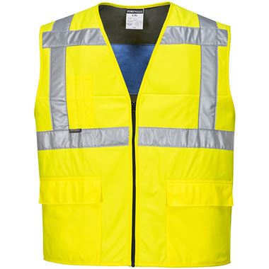 Portwest CV02 Yellow Mesh Lined Hi Vis Cooling Vest