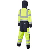 Leo Workwear Honeychurch Yellow EcoViz 10KX Performance Womens 2-Part Stretch Breathable Waterproof Hi Vis Coverall