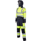 Leo Workwear Honeychurch Yellow EcoViz 10KX Performance Womens 2-Part Stretch Breathable Waterproof Hi Vis Coverall