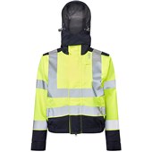 Leo Workwear Honeychurch Yellow EcoViz 10KX Performance Womens 2-Part Stretch Breathable Waterproof Hi Vis Coverall
