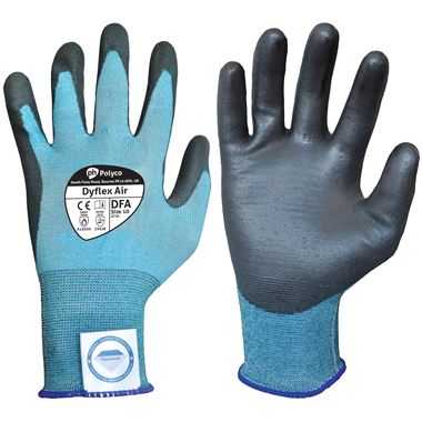 Polyco Dyflex Air DFA Cut B Cut Resistant Work Gloves with PU Coating - 18g