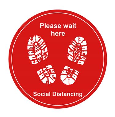 Social Distance Please Wait Here Floor Marker