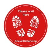 Social Distance Please Wait Here Floor Marker