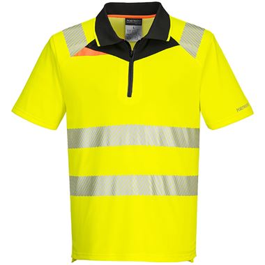 Portwest DX412 DX4 Yellow Stretch Hi Vis Polo Shirt 