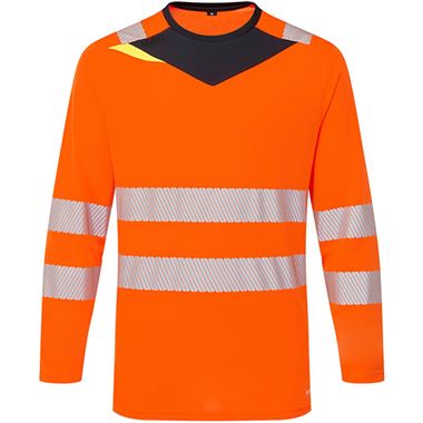 Portwest DX416 DX4 Orange Long Sleeved Hi Vis T-Shirt