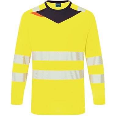 Portwest DX416 DX4 Yellow Long Sleeved Hi Vis T-Shirt