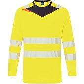 Portwest DX416 DX4 Yellow Long Sleeved Hi Vis T-Shirt