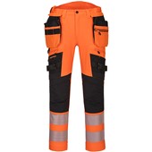 Portwest DX442 DX4 Orange/Black Stretch Hi Vis Detachable Holster Pocket Trouser