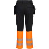 Portwest DX457 DX4 Orange/Black Class 1 Stretch Detachable Holster Pocket Hi Vis Craft Trouser