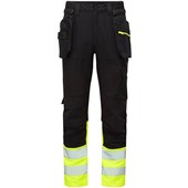 Portwest DX457 DX4 Yellow/Black Class 1 Stretch Detachable Holster Pocket Hi Vis Craft Trouser