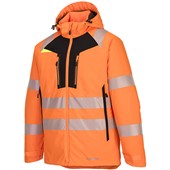 Portwest DX461 DX4 Orange/Black Stretch Padded Lined Waterproof Hi Vis Winter Jacket 