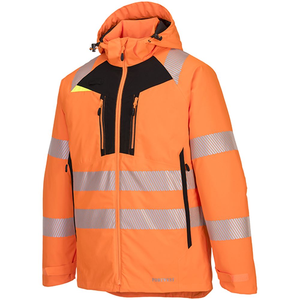 Portwest DX461 DX4 Orange Hi Vis Winter Jacket | Safetec Direct