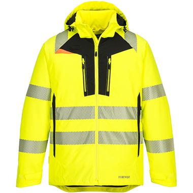 Portwest DX461 DX4 Yellow/Black Stretch Padded Lined Waterproof Hi Vis Winter Jacket
