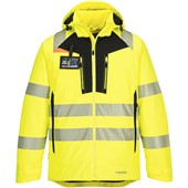 Portwest DX461 DX4 Yellow/Black Stretch Padded Lined Waterproof Hi Vis Winter Jacket